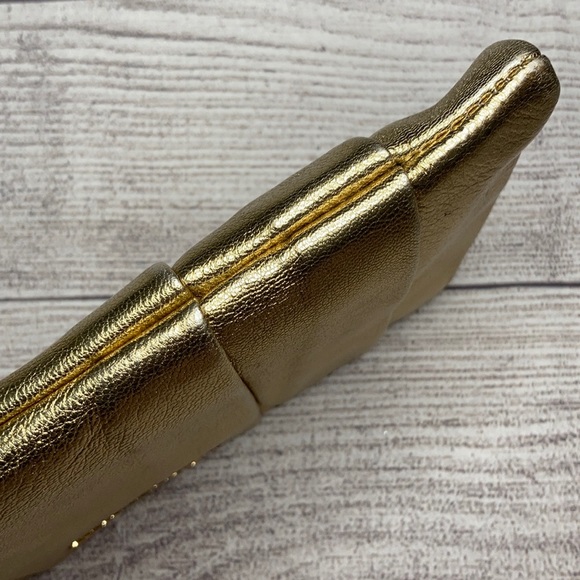MICHAEL Michael Kors Daria Pleated Gold Clutch - Picture 10 of 16